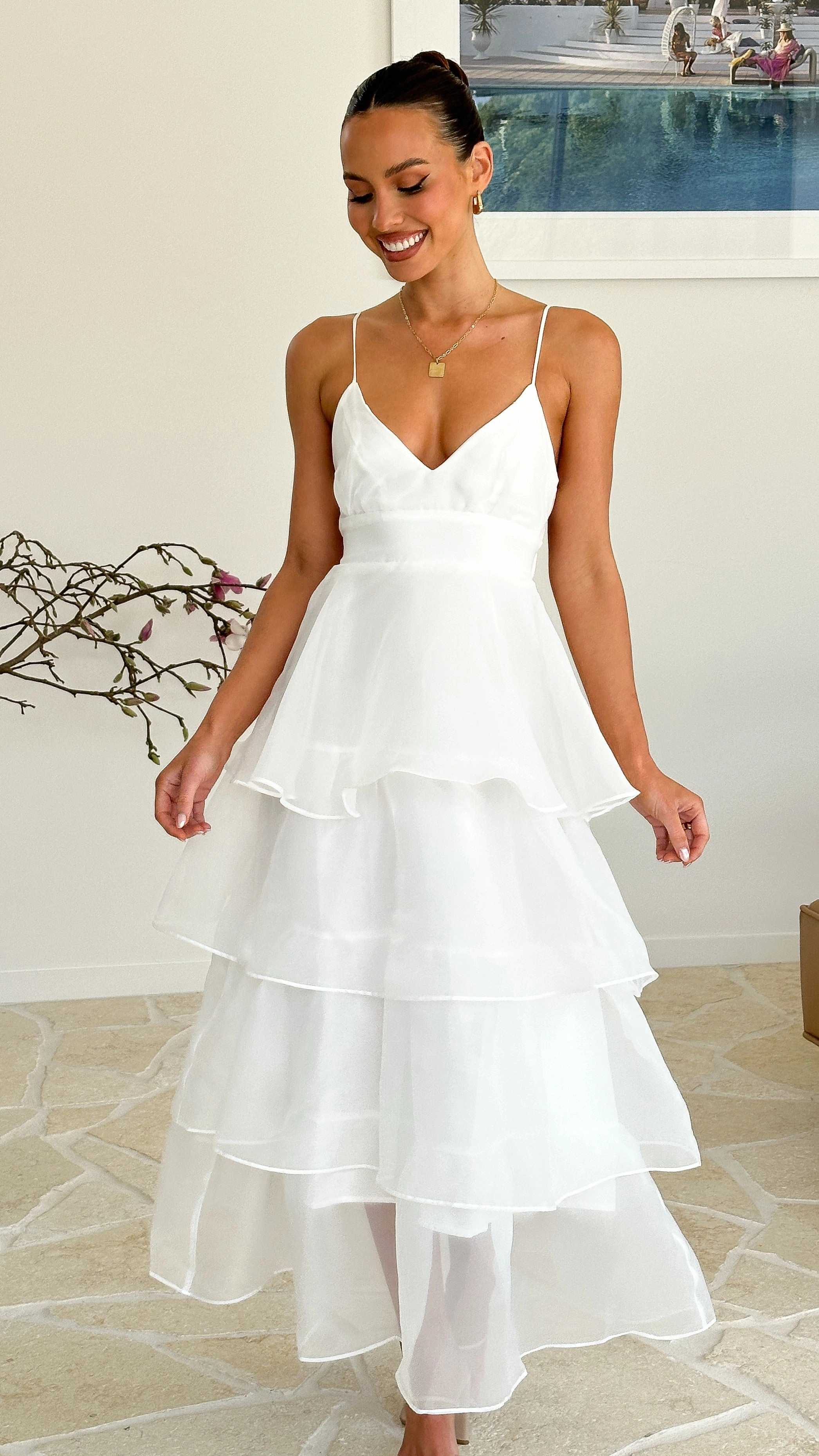 Shayla Maxi Dress - White Light and Comfortable Wear