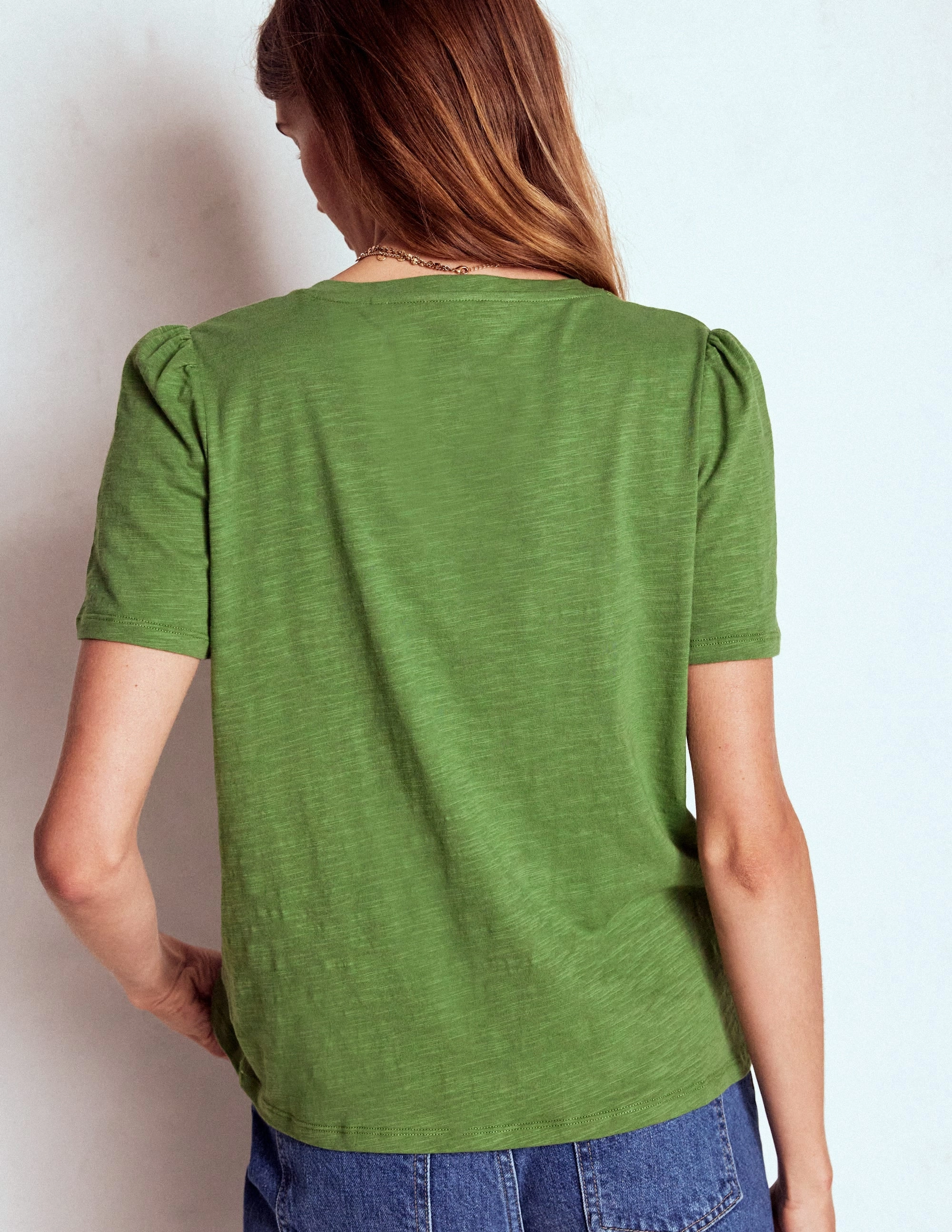 HypoallergenicConstruction Short Sleeve V Neck T-shirt-Safari Green