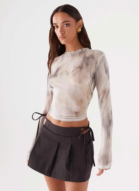 Smart Look Artisan Print Alexie Pleated Mini Skirt - Black