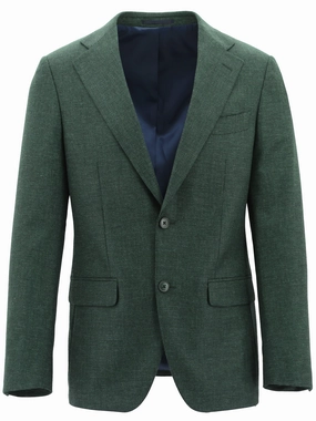 Lightweight Polyester Blend Quilted Lining Siena Green Woven Sports jacket