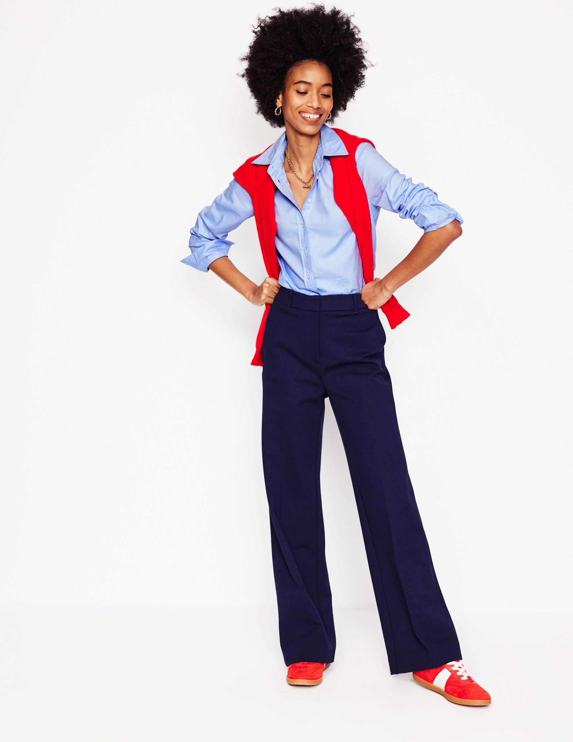 Odorless Binding Tape Sienna Cotton Shirt-Blue Oxford
