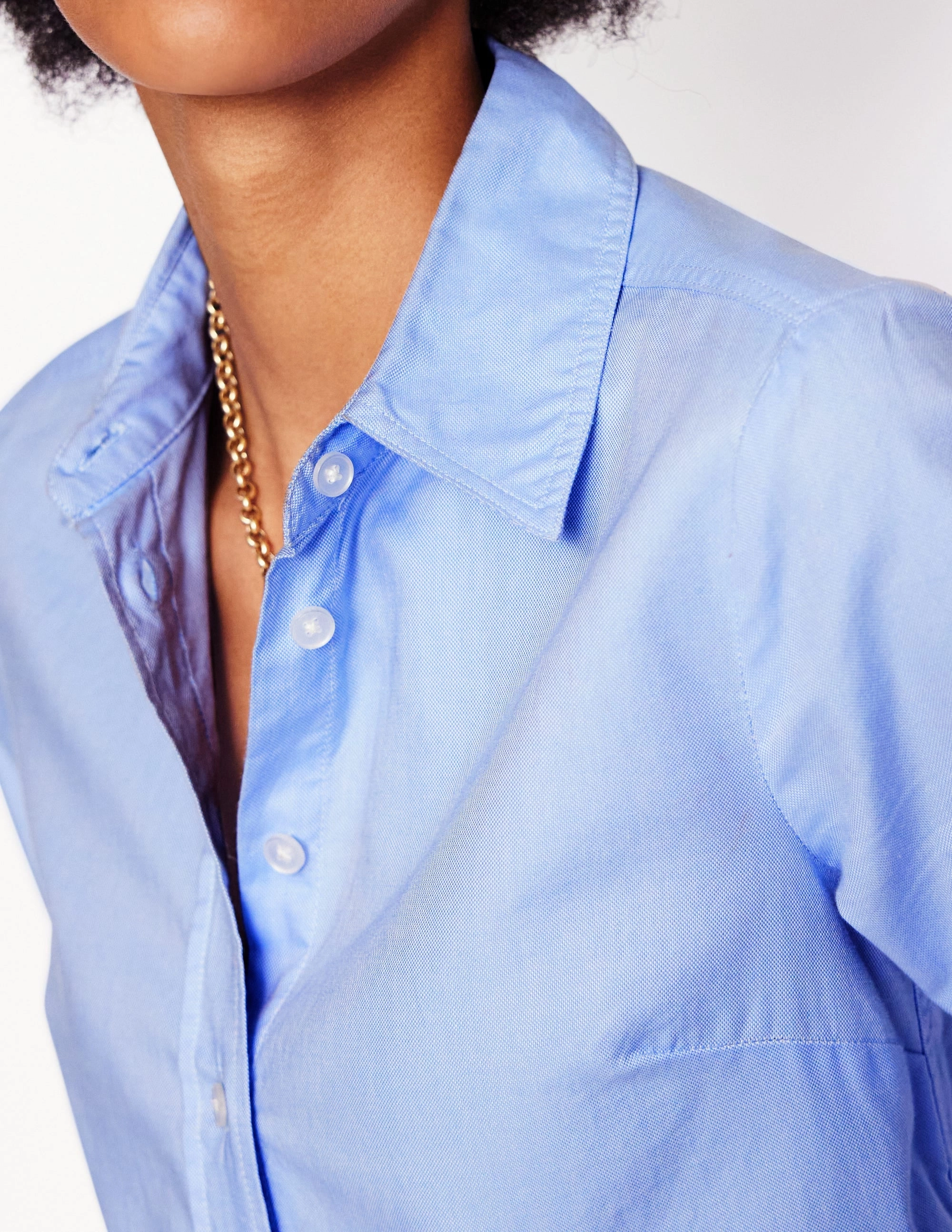 Affordable Fashion Sienna Cotton Shirt-Blue Oxford
