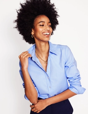 Graduation Attire Sienna Cotton Shirt-Blue Oxford