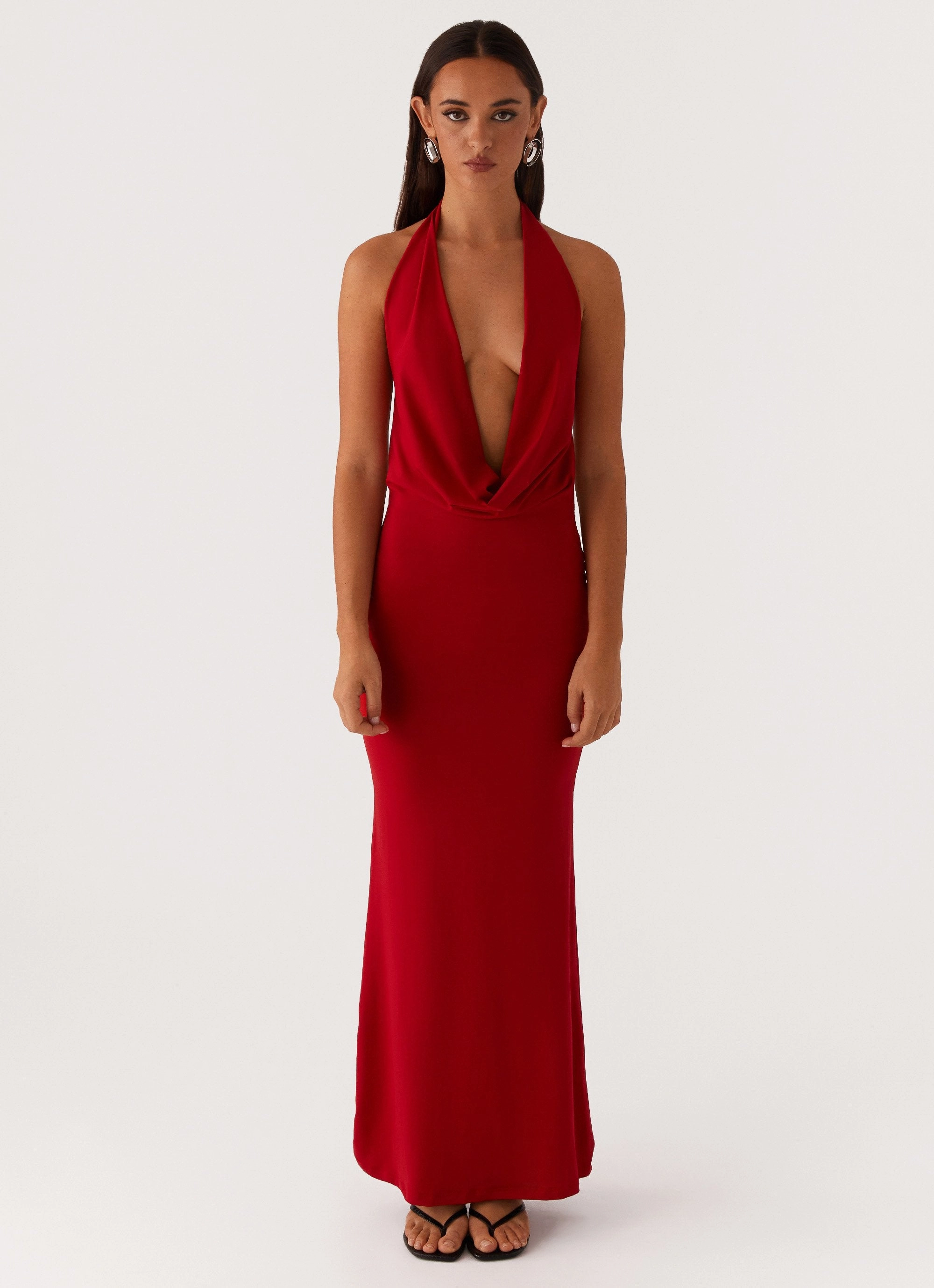 Dedicated Maxi Dress - Red Fashion-Forward Fit Heart Glow