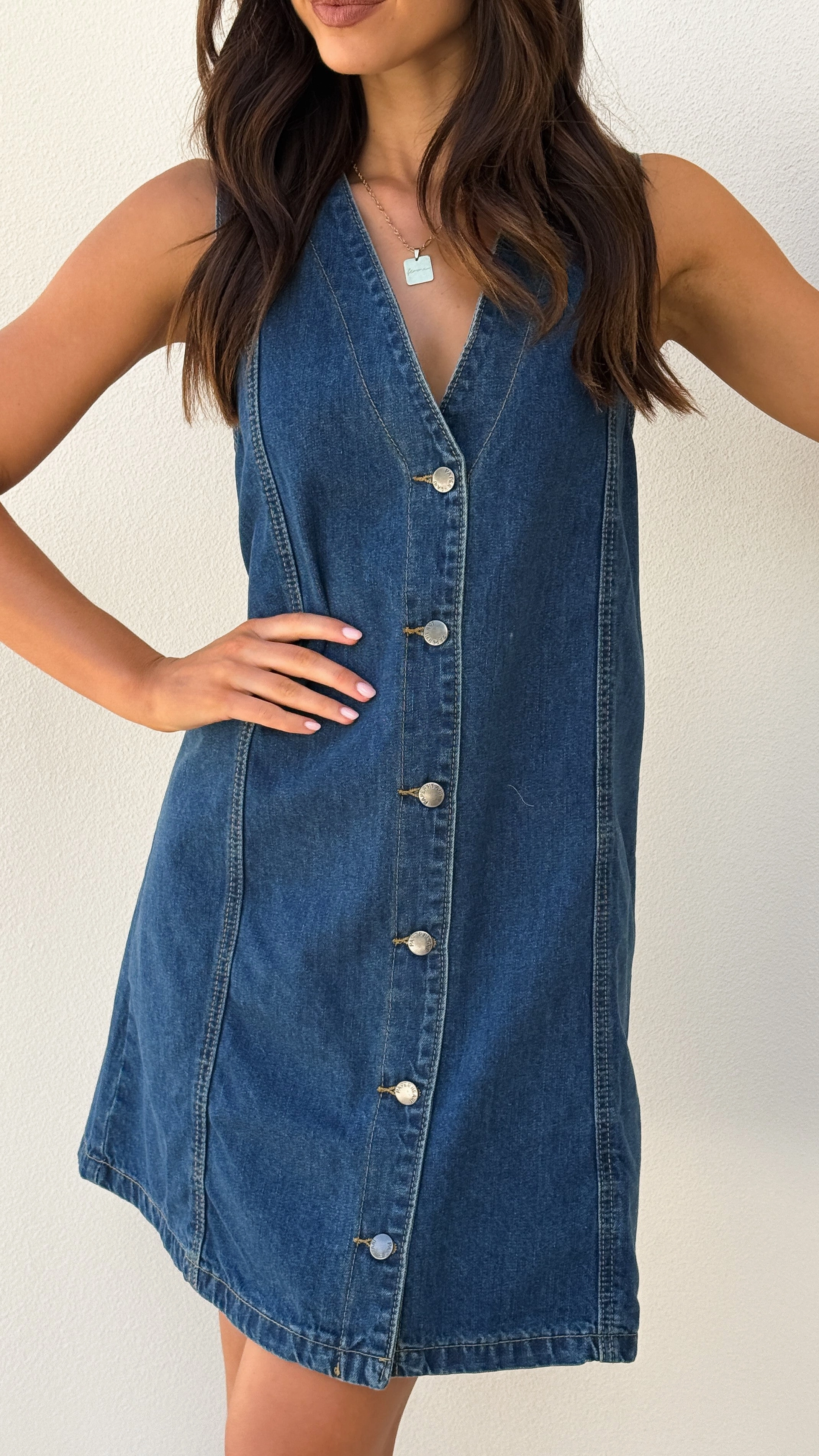Soft Feel Sacha Denim Mini Dress - Indigo