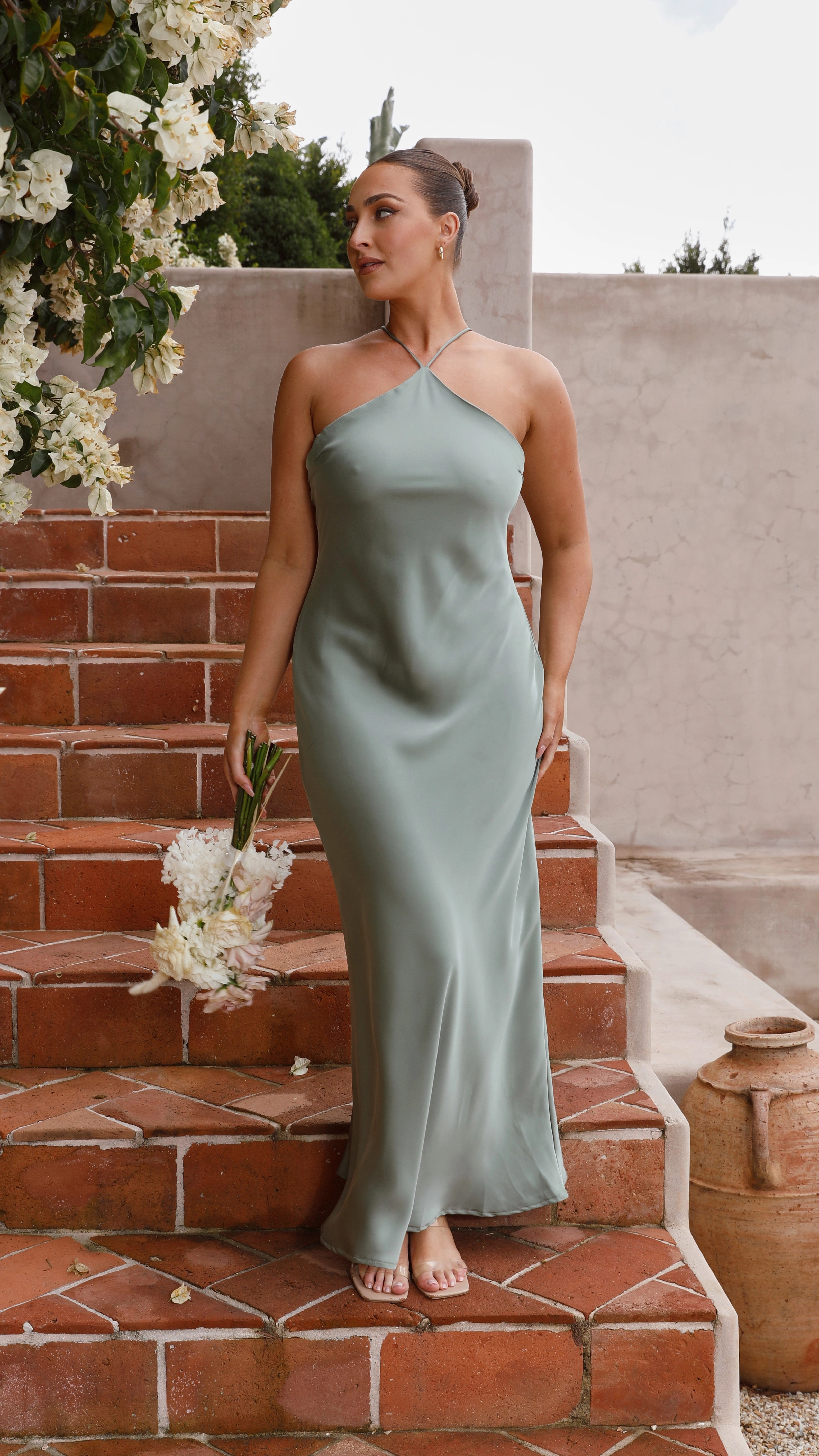 Chiara Maxi Dress - Green Smooth Layers Body Confidence