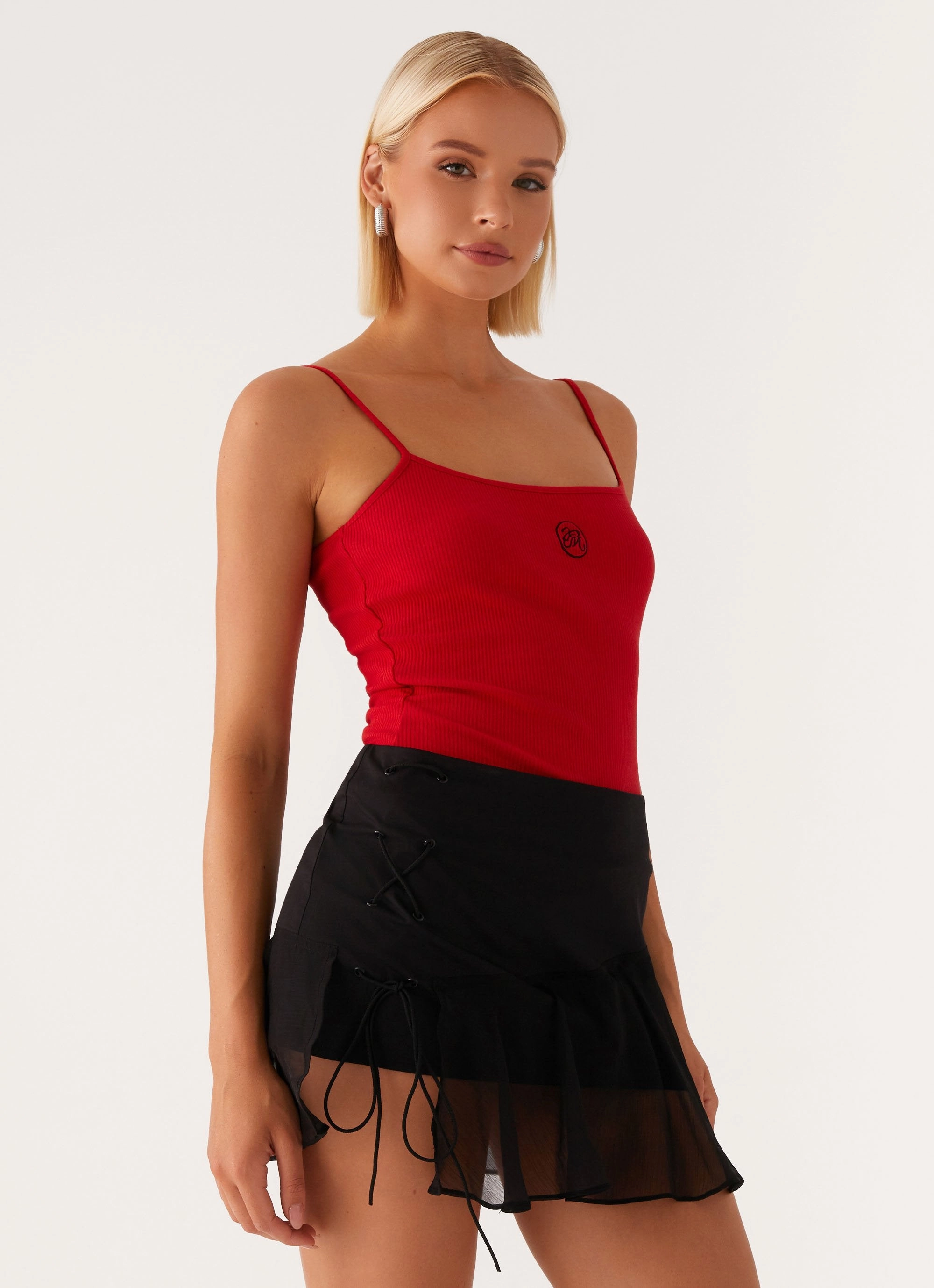 Siobhan Tie Side Mini Skirt - Black Hypoallergenic fabric