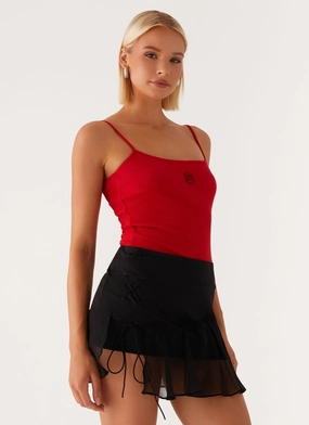 Siobhan Tie Side Mini Skirt - Black Hypoallergenic fabric