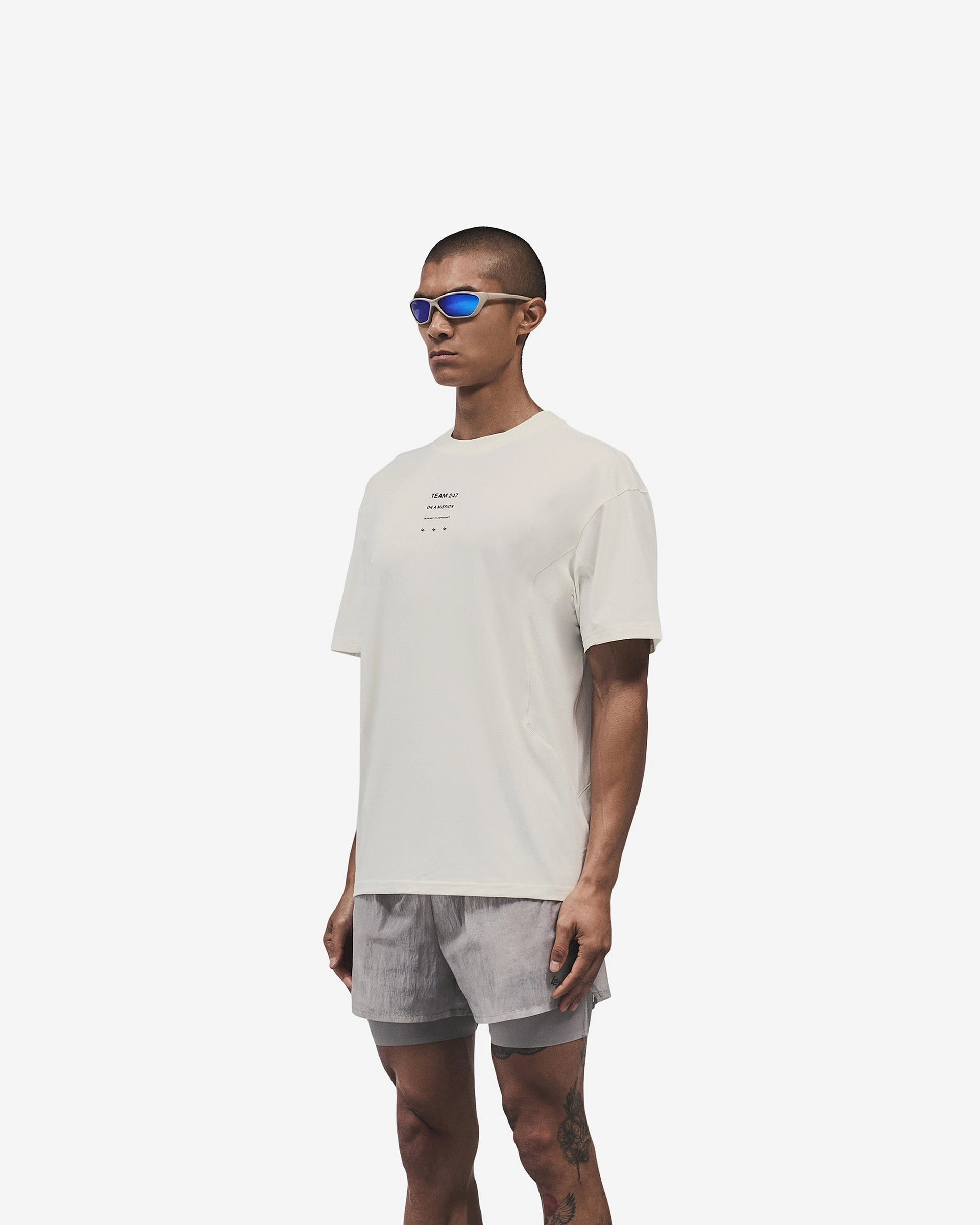 247 Uprising Oversized T-Shirt - Flat White BreathableMeshLining