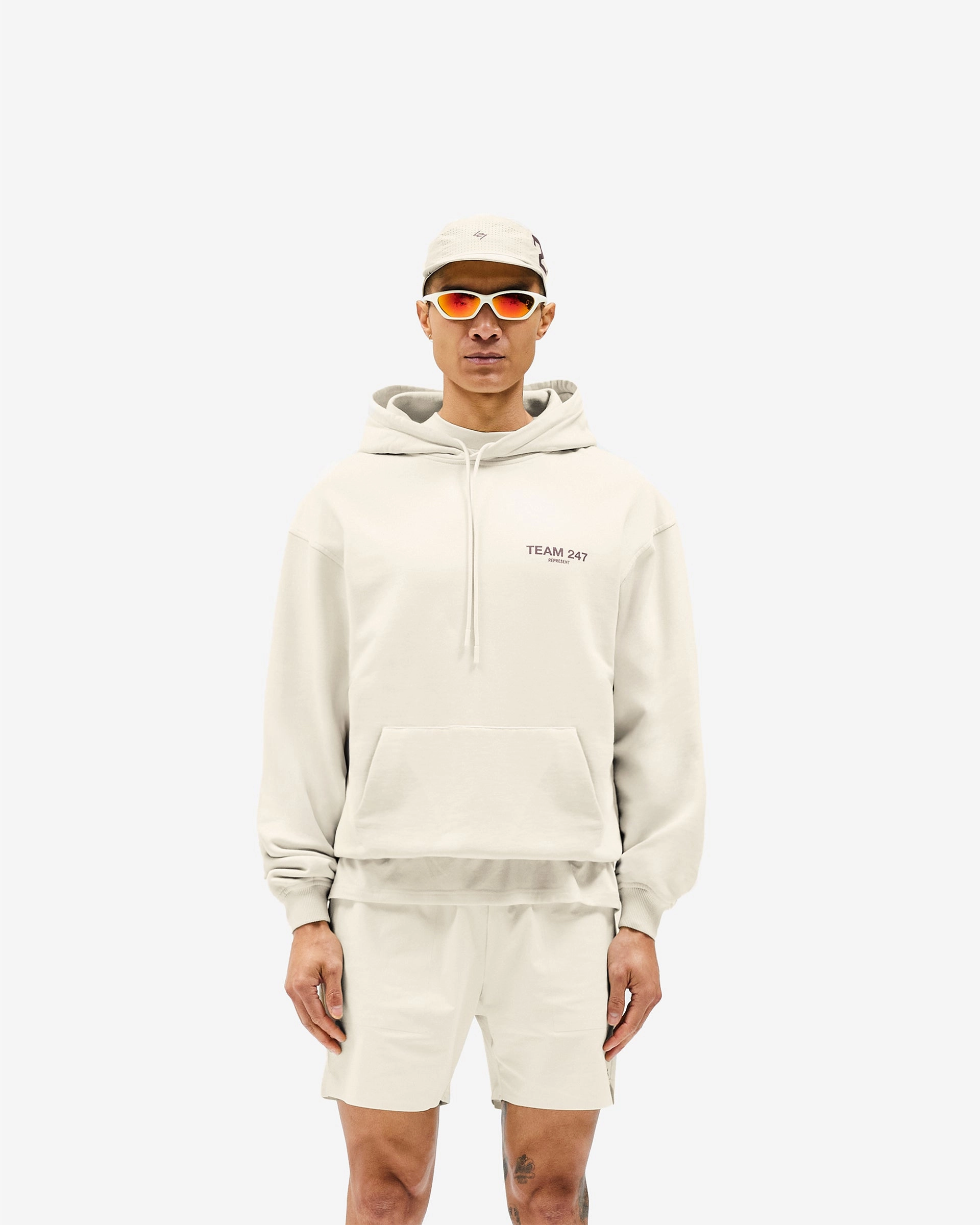 spandex blend Team 247 Oversized Hoodie - Cream