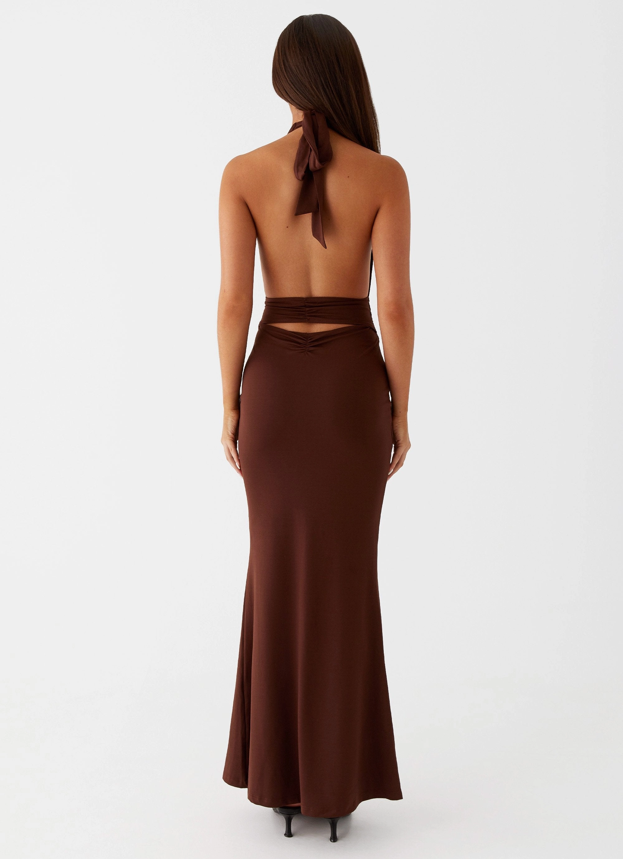 Chic Comfort Light Coral Carolina Twist Maxi Dress - Chocolate