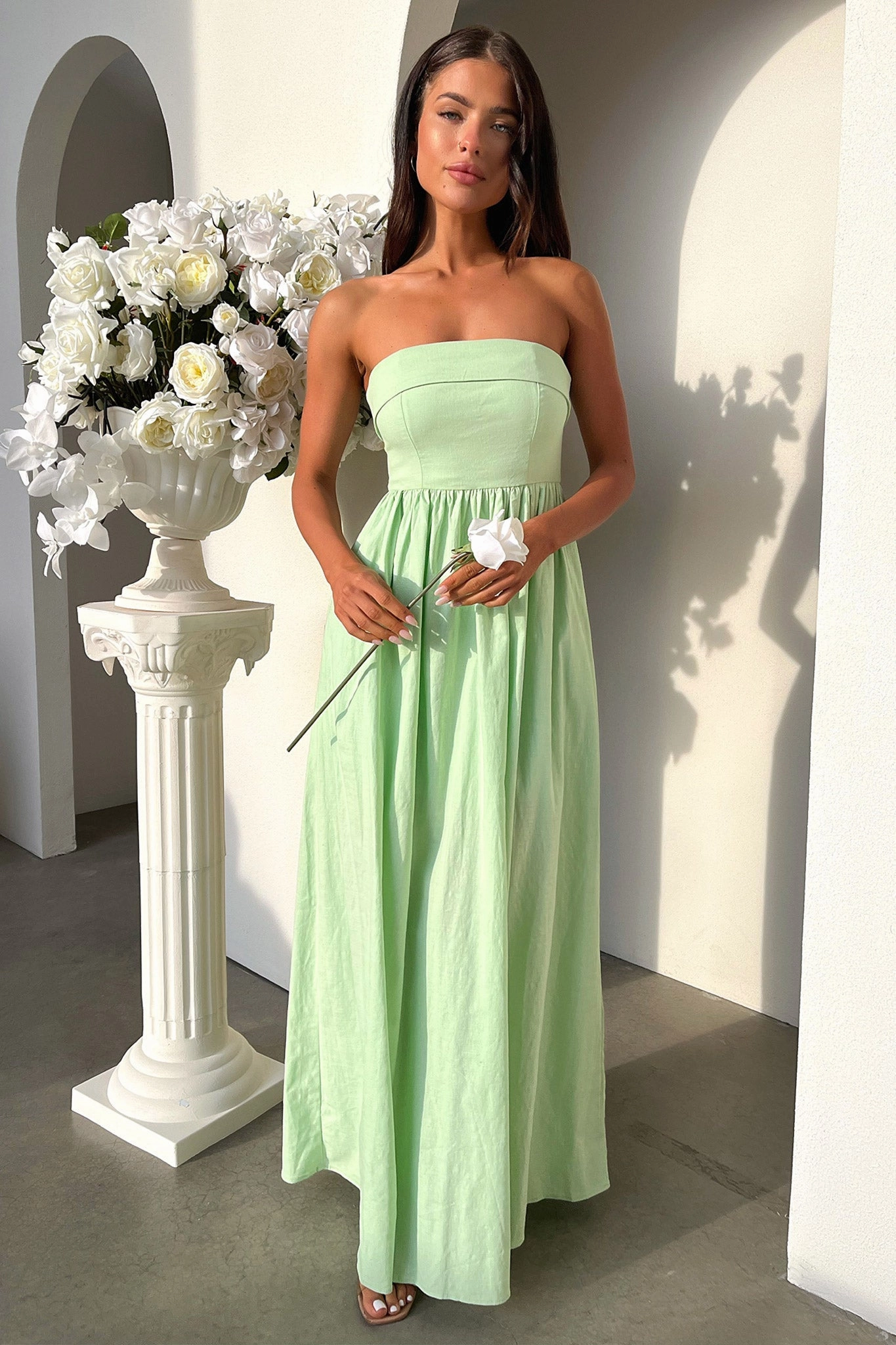 Boxy-Style Evening Chic Cornell Maxi Dress - Sage