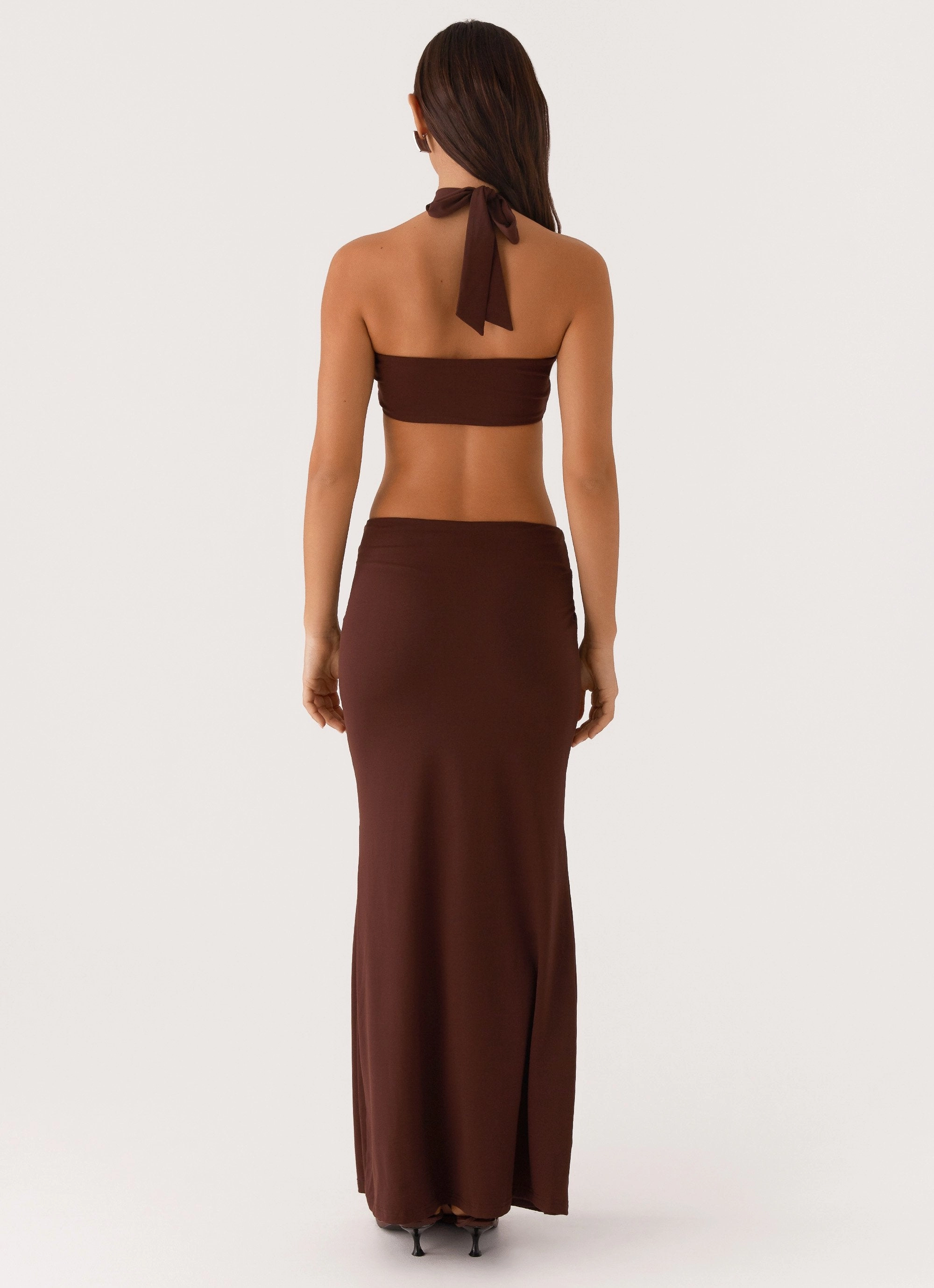 Figure-Skimming Timeless Wearable Elinor Maxi Dress - Chocolate