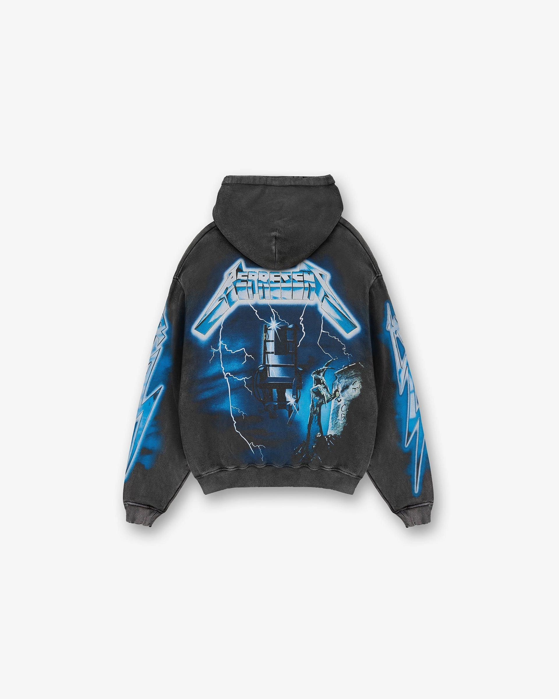 Represent X Metallica Ride The Lightning Hoodie - Vintage Grey Hippo like polka dot style