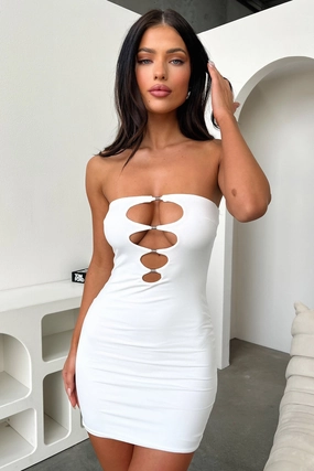 Layerable Piece Elegant Comfort Miami Mini Dress - White