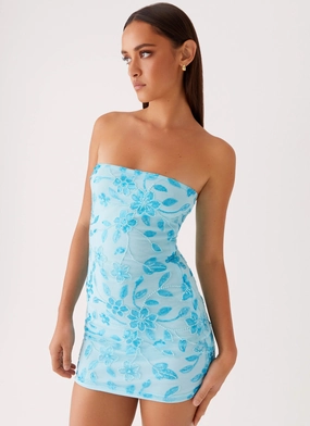 Moorey Beaded Mini Dress - Blue Visual Balance travel mode