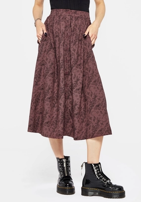 Style Layering Roxana Moth Foxglove Button Down Midi Skirt