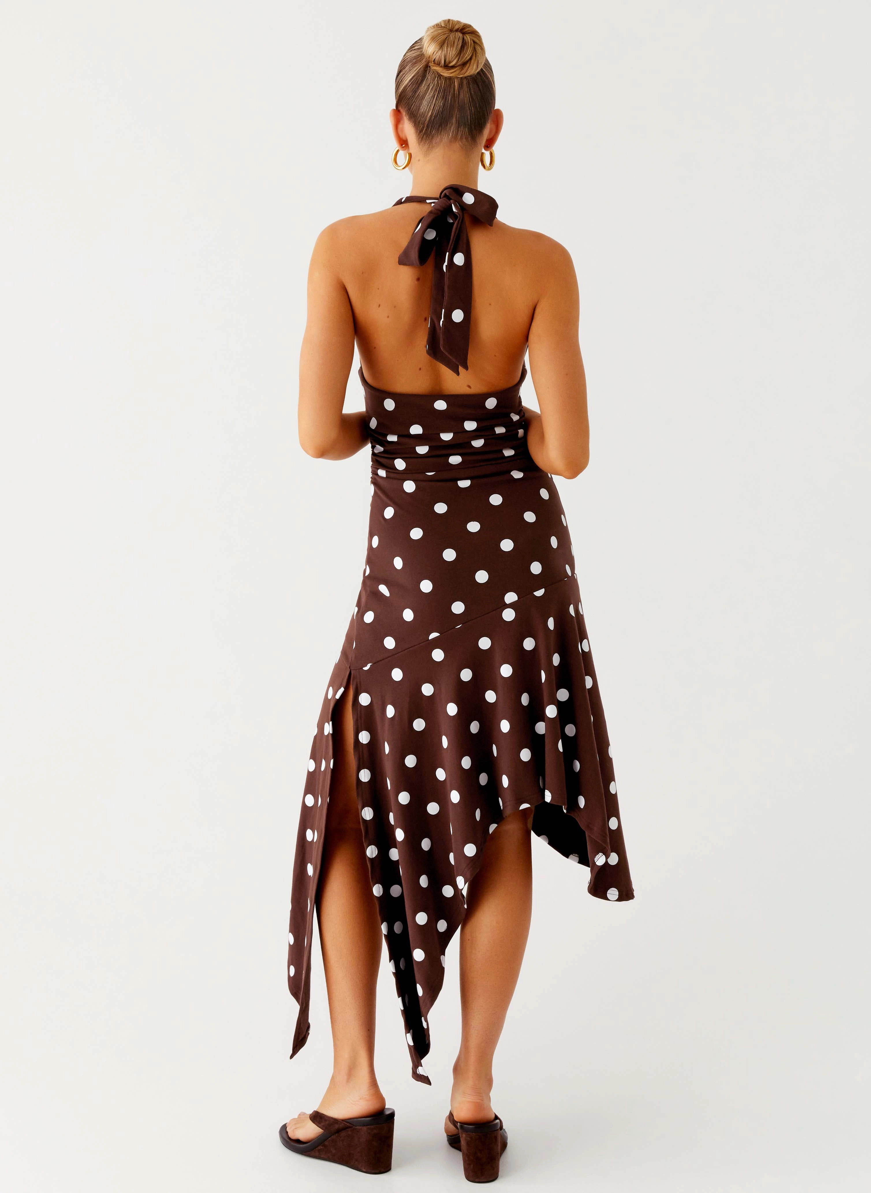 Urban Light Chill Design Keylani Halter Midi Dress - Chocolate