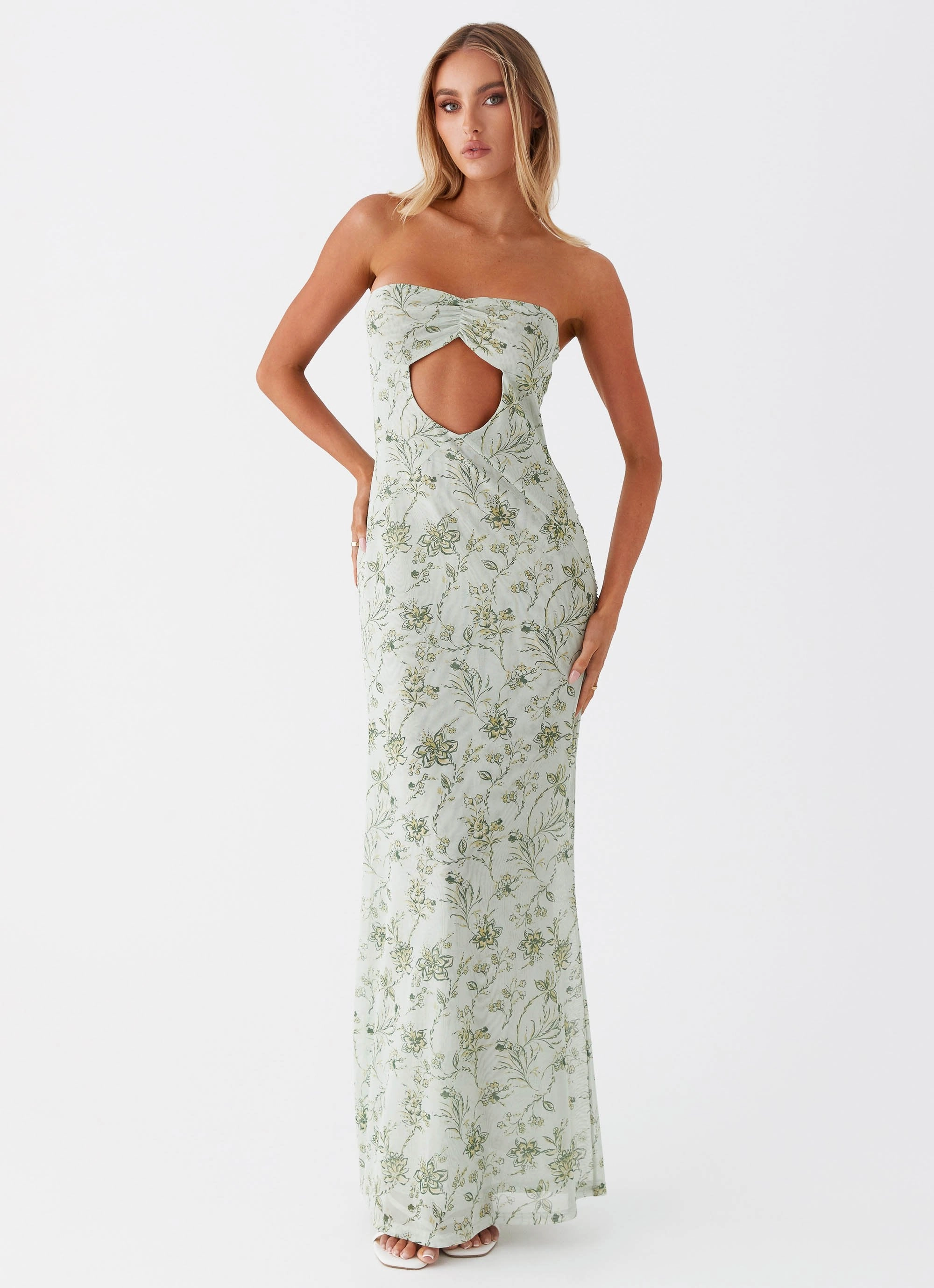 Dearest Maxi Dress - Sage Floral Eye Appeal Light Fit