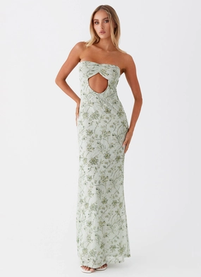 Dearest Maxi Dress - Sage Floral Eye Appeal Light Fit
