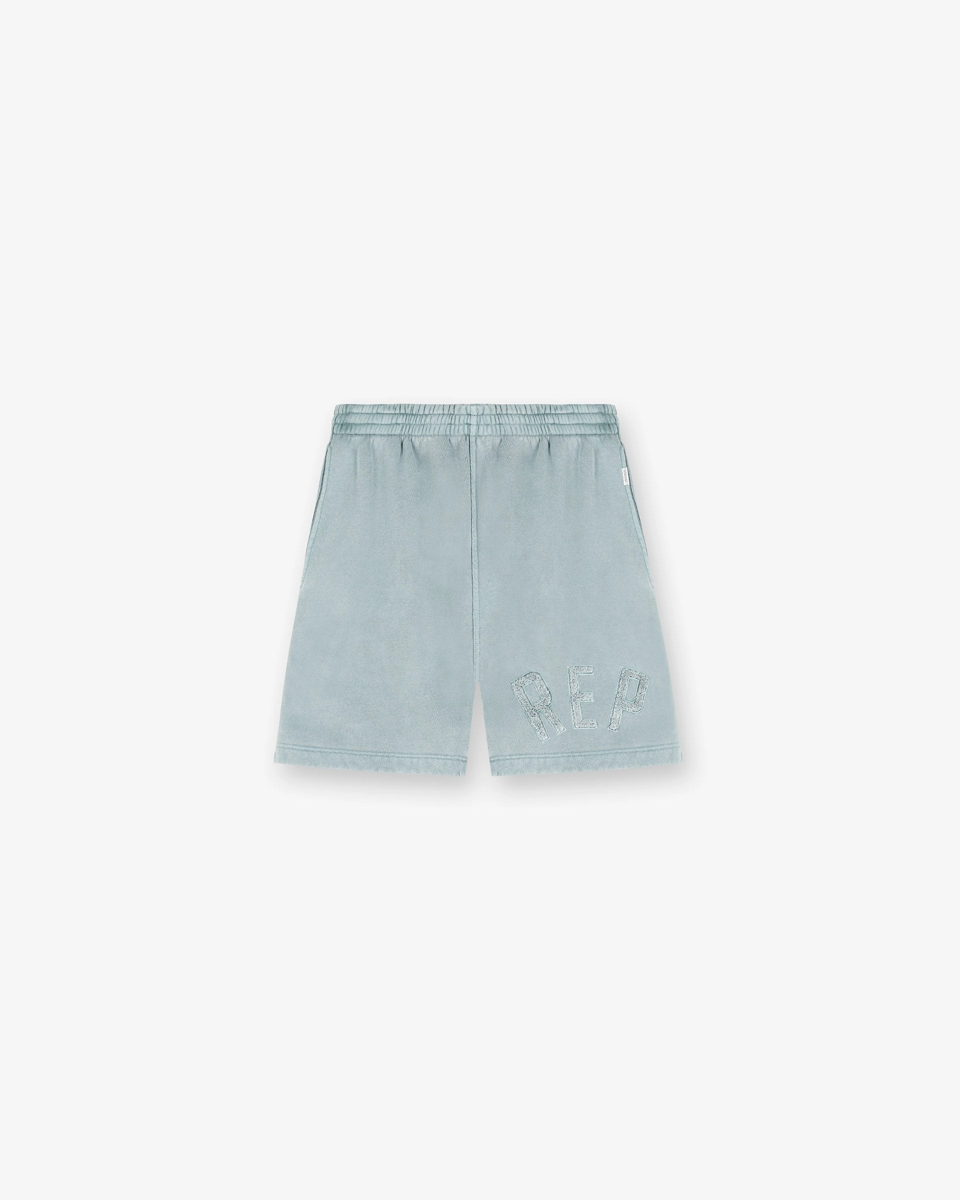 high waisted tall size Rep Applique Shorts - Forest Green