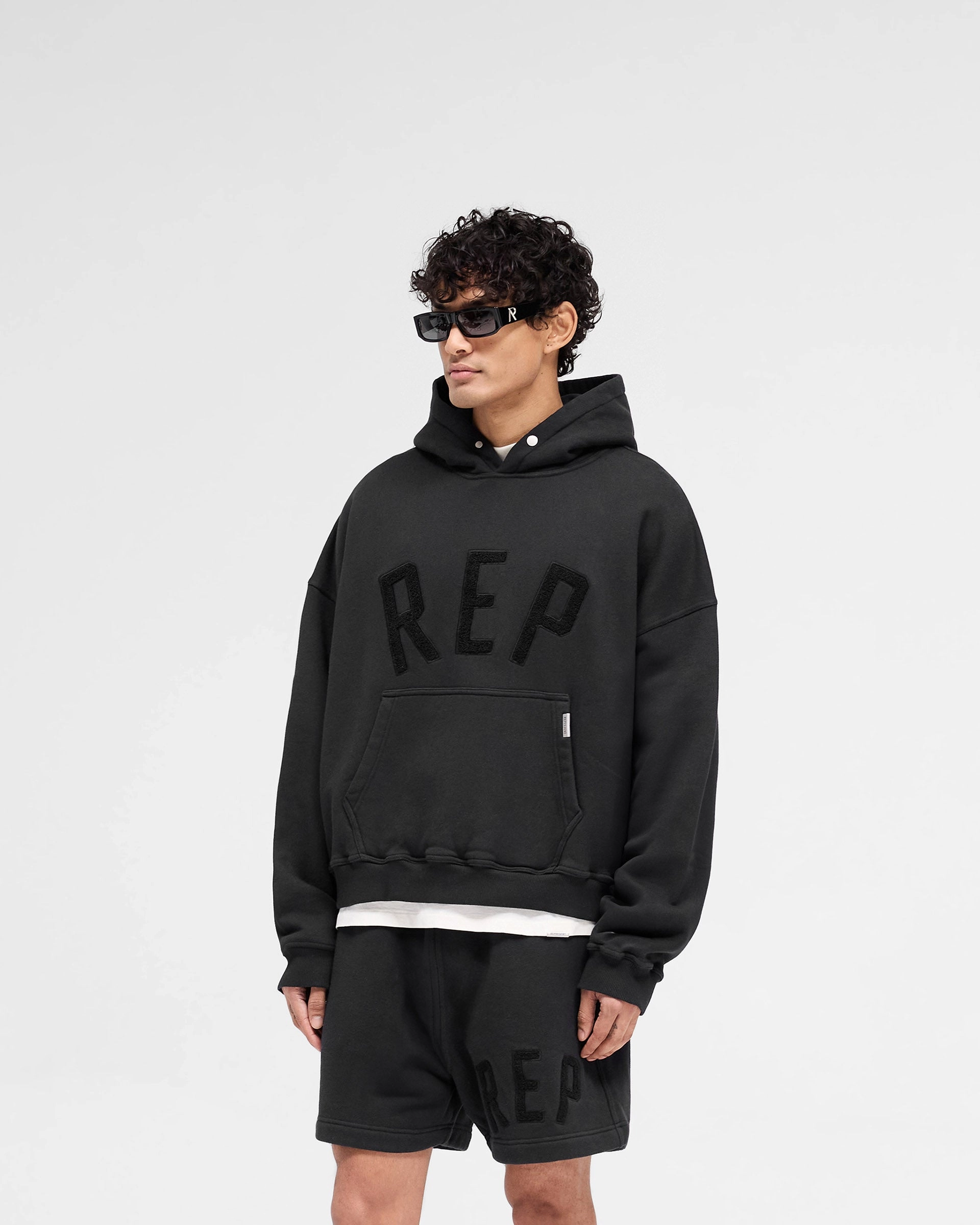 Llama like Rep Applique Hoodie - Off Black