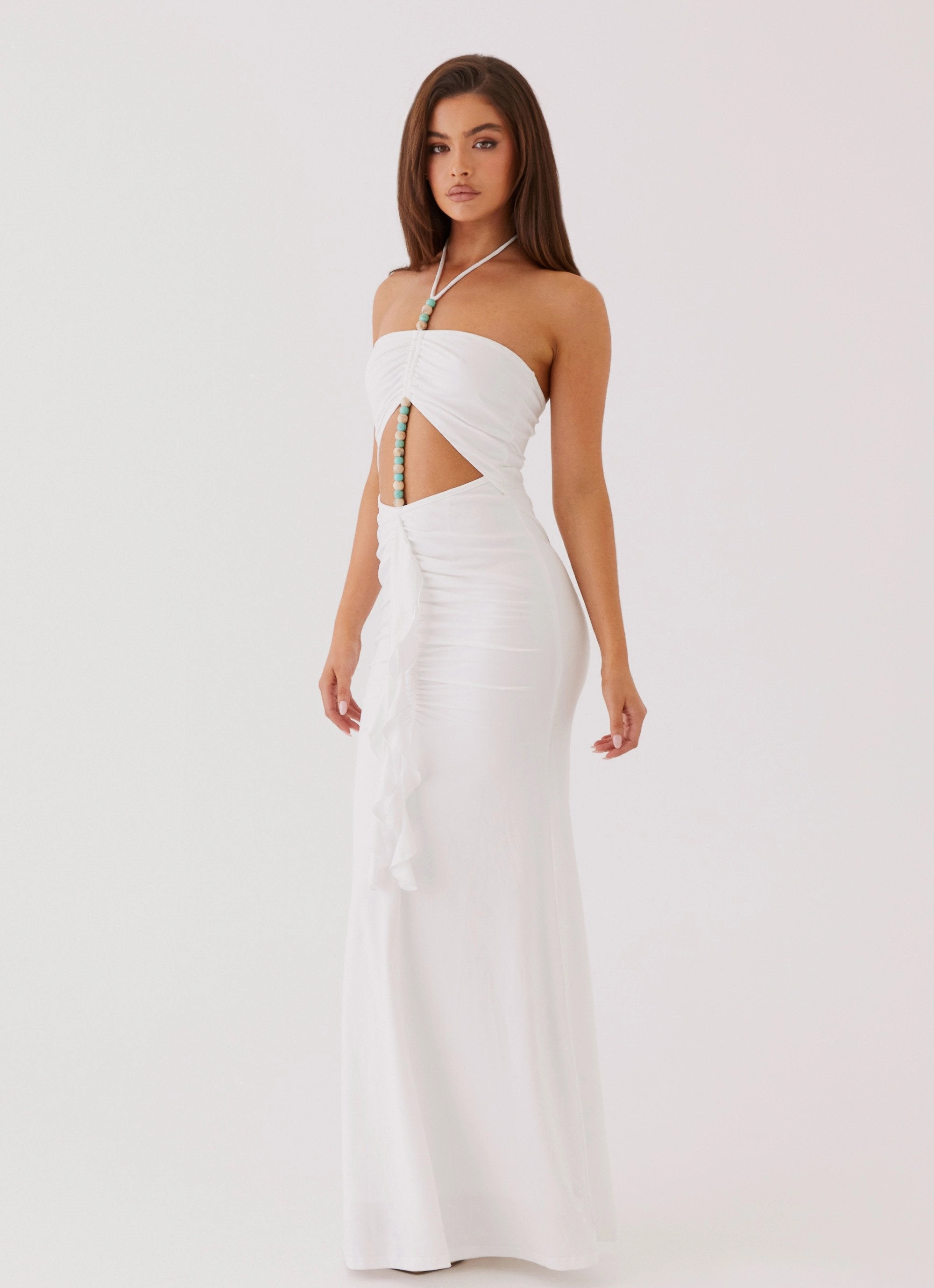 Winter Proof Serina Ruffle Maxi Dress - White
