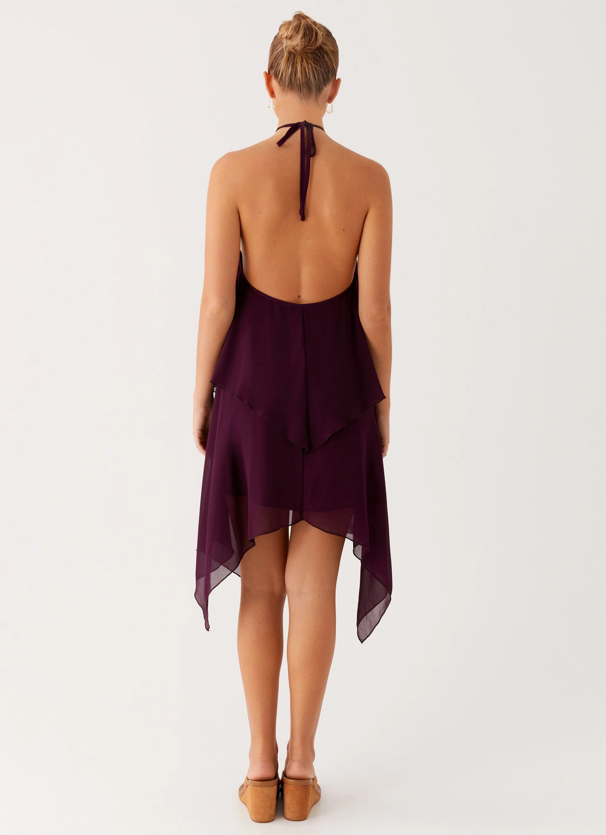 Elegant Flow Dalenti Midi Dress - Plum