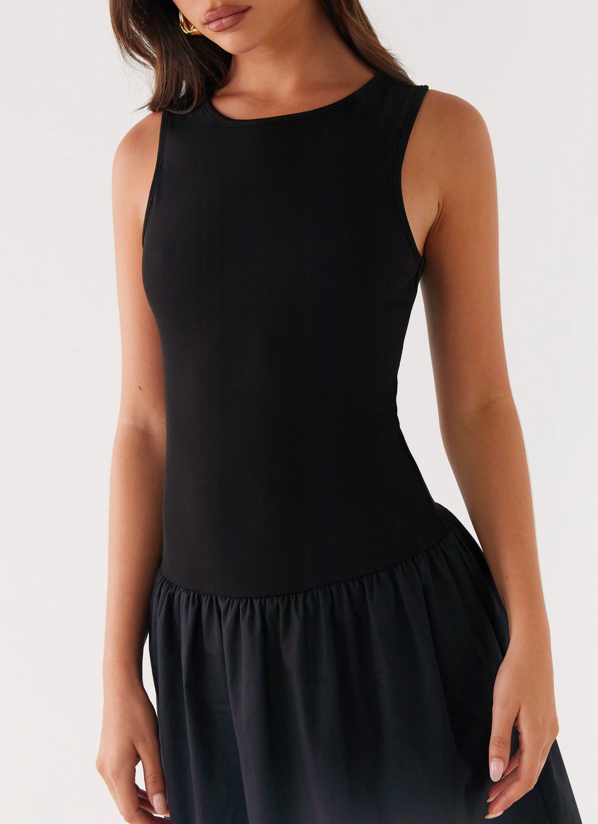 Layer Light Duchess Midi Dress - Black
