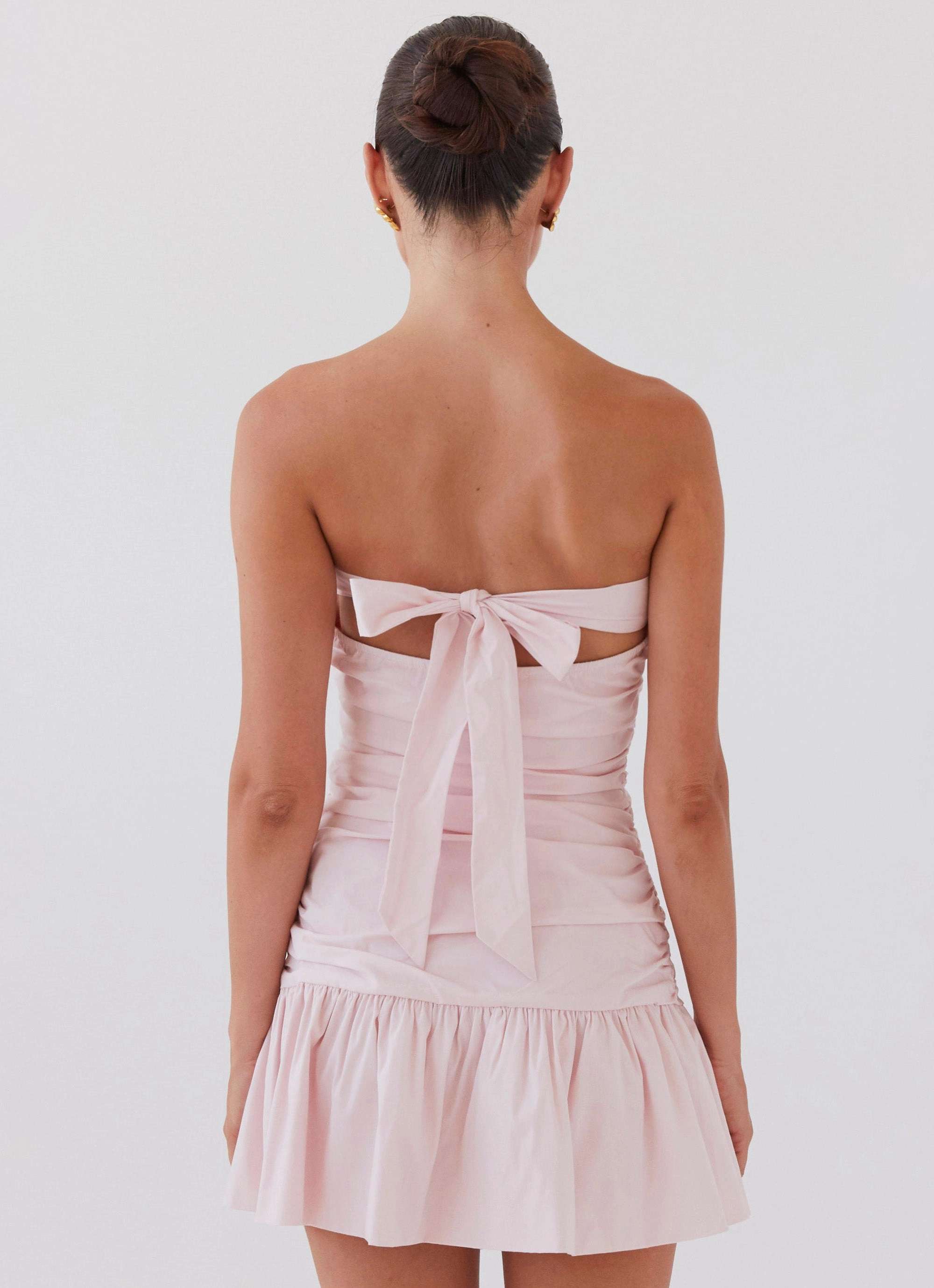 Dear Taylor Ruched Mini Dress - Pink Cloud Designer-Label All-Occasion Wear