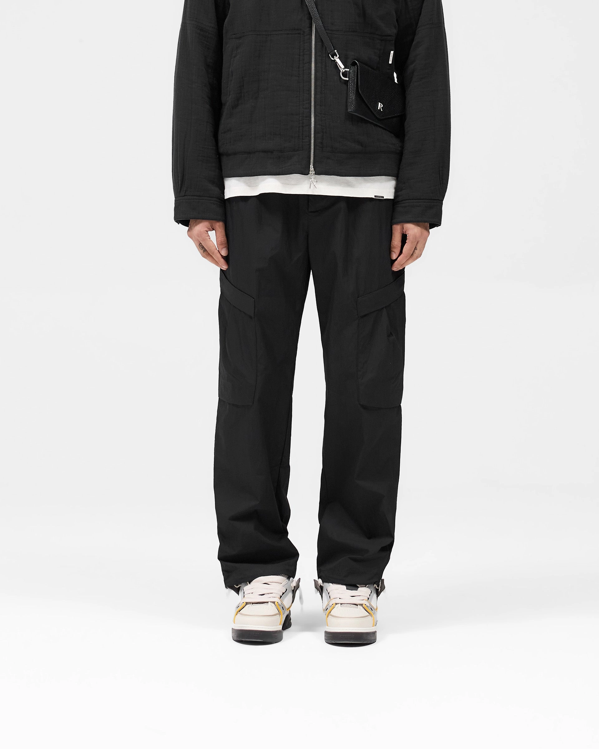 Tech Cargo Pant - Jet Black Slim Comfort High Rise Design