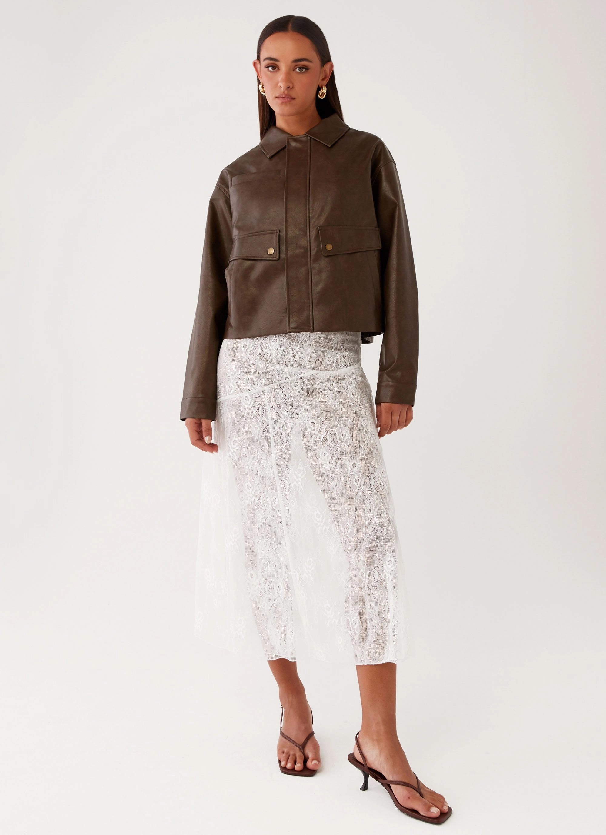 Stretch Fit Sloane Jacket - Brown