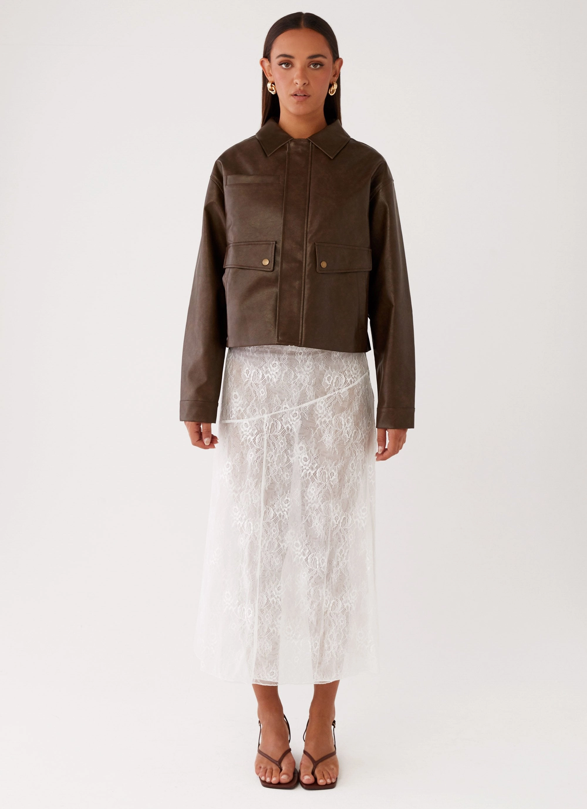 Anti Glare Trim Sloane Jacket - Brown