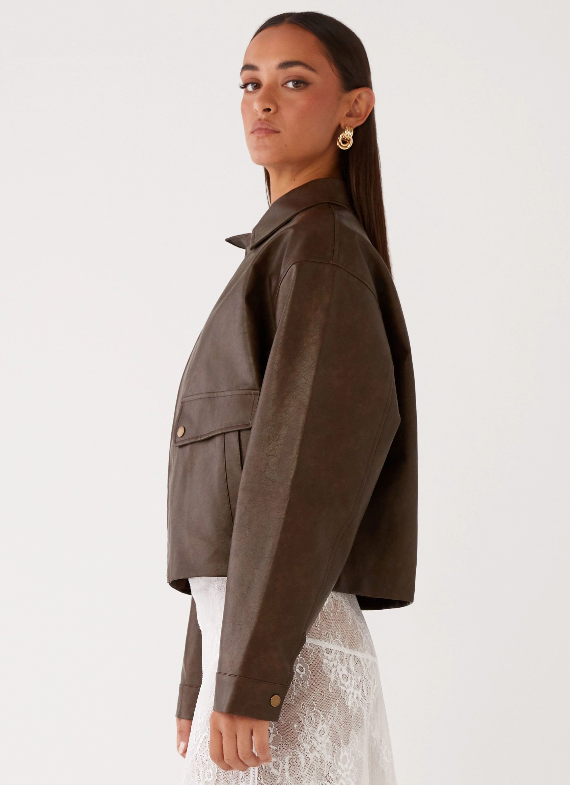 Stretchable Fabric Sloane Jacket - Brown