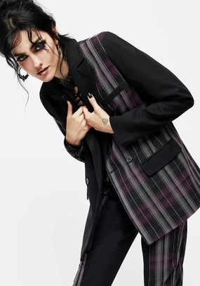 NoiseFreeFabric Water resistant coating Gambit Spliced Check Blazer