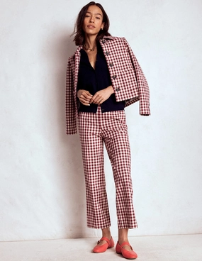 Smart 7/8 Trousers-Chestnut Gingham Quick Release Buckle