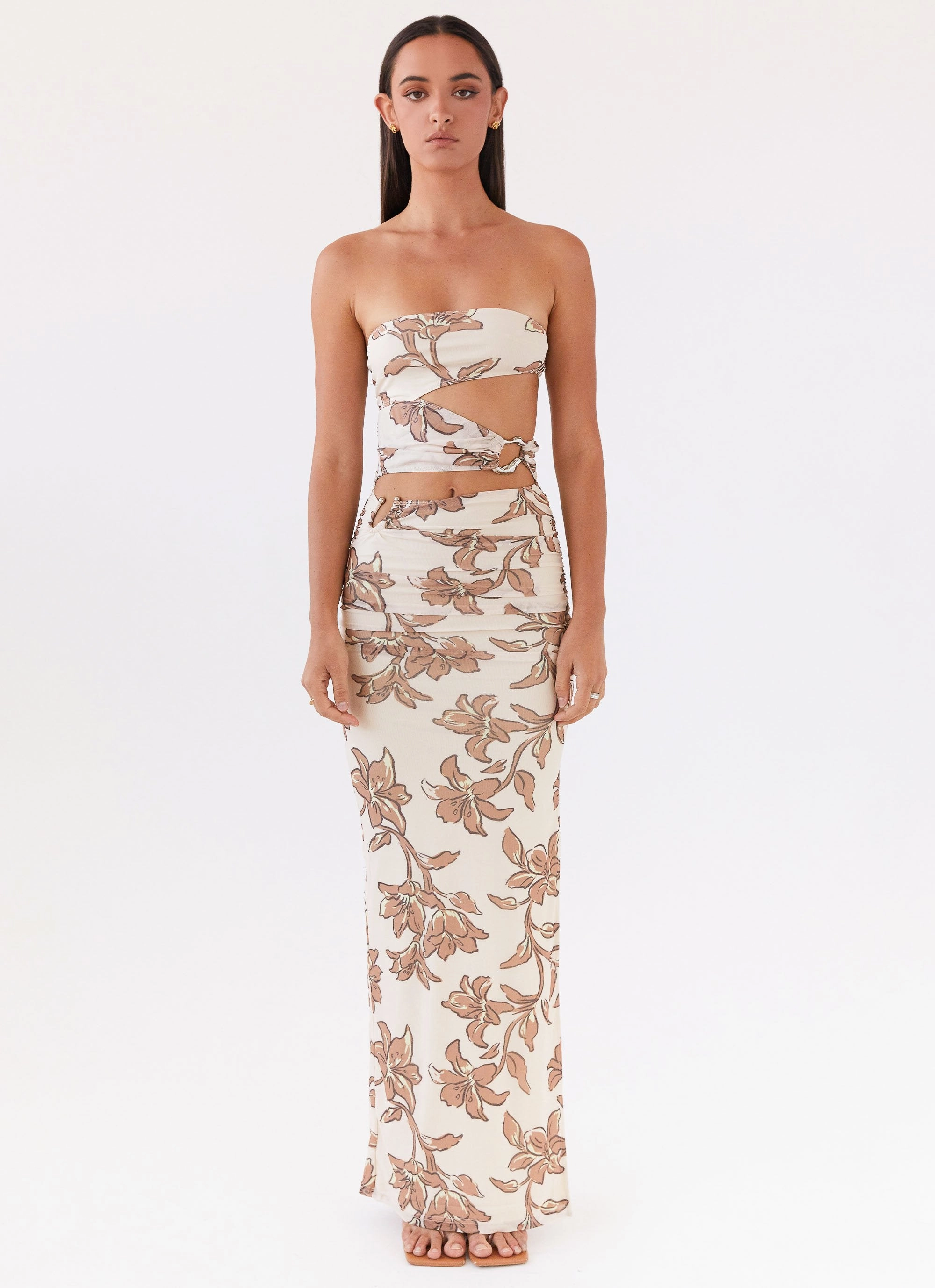 Chilly Weather Layer Front-Zip Into Pieces Mesh Maxi Dress - Hazel Bloom