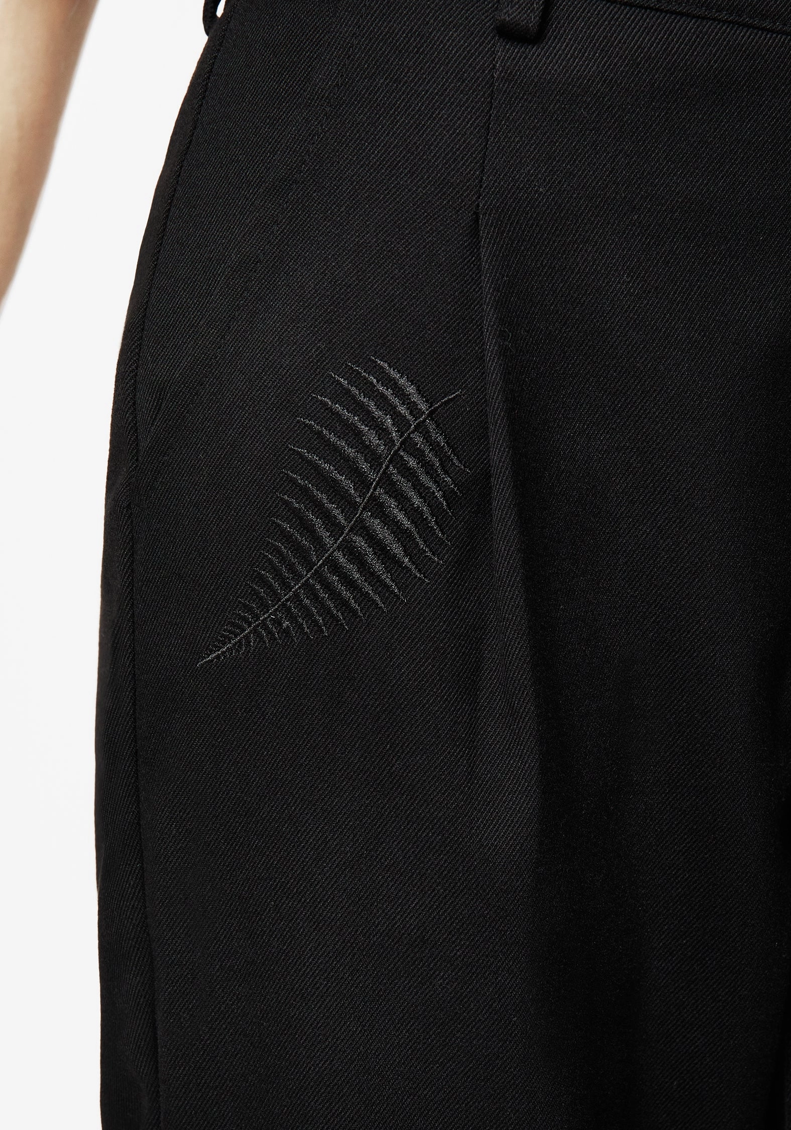 Marsilea Fern Embroidered Tapered Tailored Trousers Agile Fit