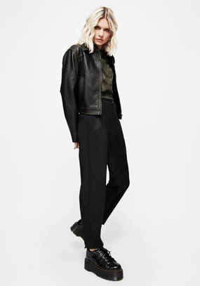 Breathable Wear Fit Perfect Movement Marsilea Fern Embroidered Tapered Tailored Trousers