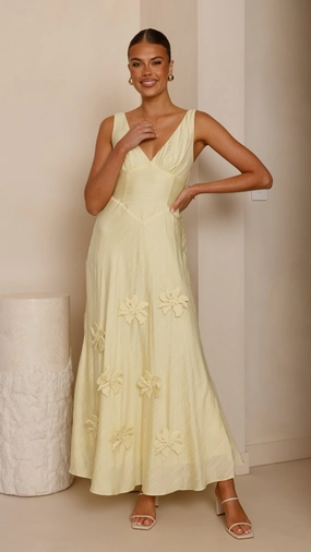 Bloom Zone Breezy Style Lavara Maxi Dress - Yellow