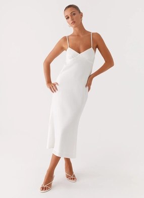 Bentley Midi Dress - White Fall Mood