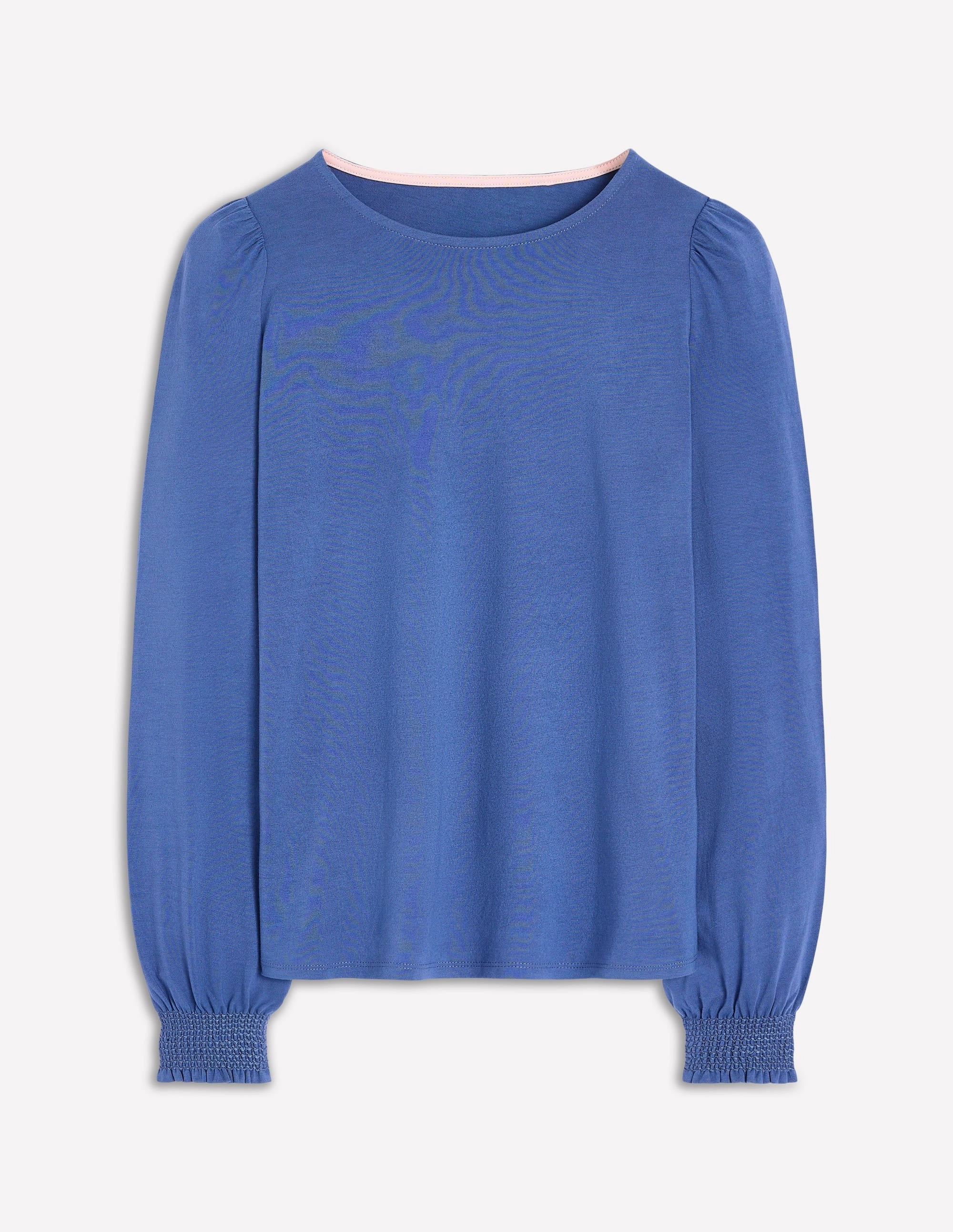 Smocked Cuff Supersoft Top-Denim Blue Tagless Labeling