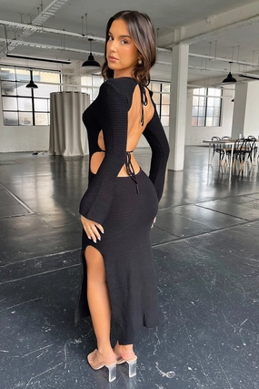 Formal Occasion Cozy Base Milos Maxi Dress - Black
