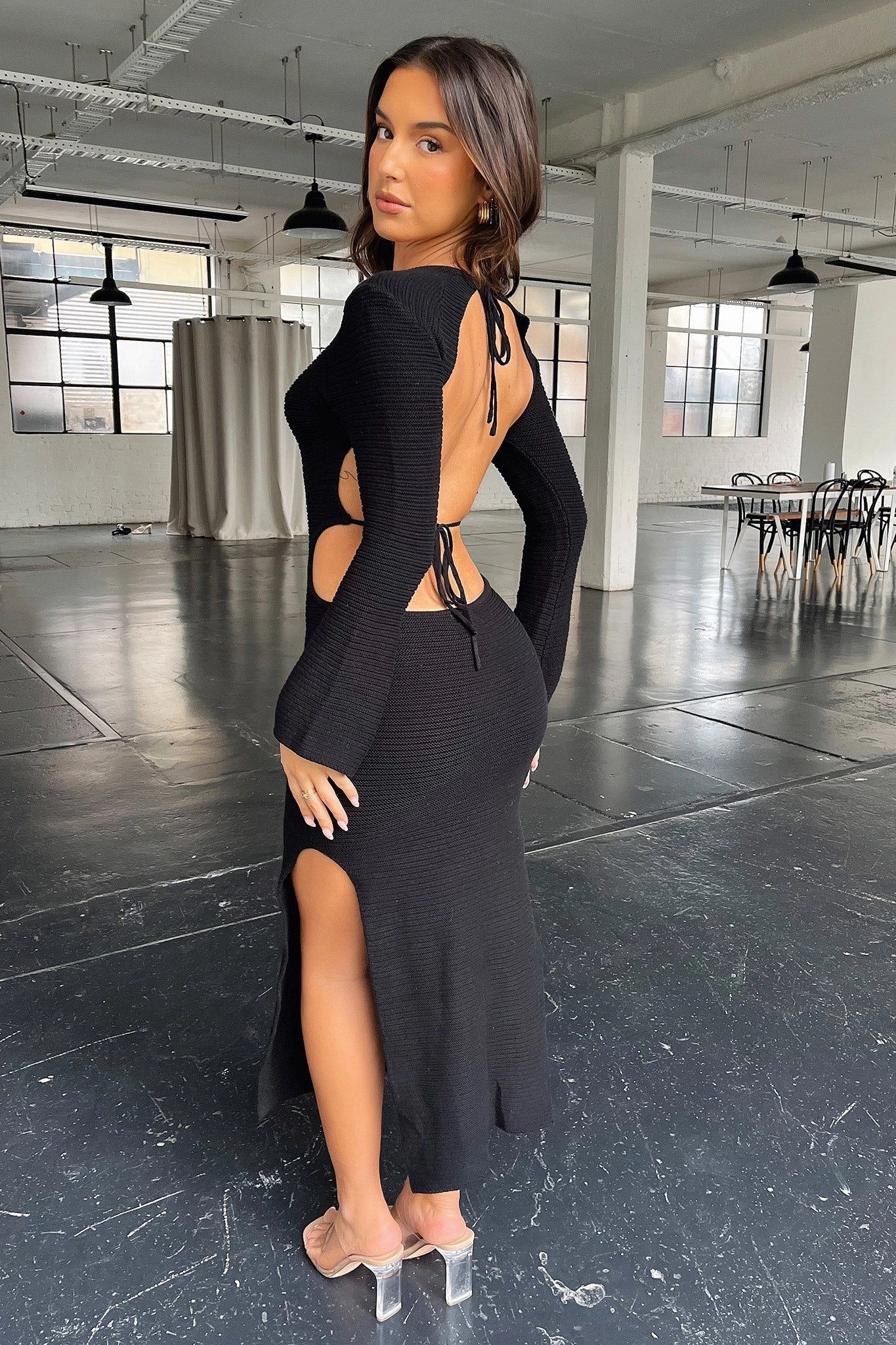 Formal Occasion Cozy Base Milos Maxi Dress - Black