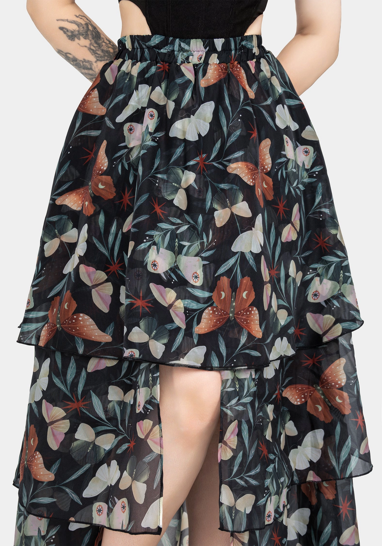 Mariposa Split Tiered Organza Skirt party look Full Circle