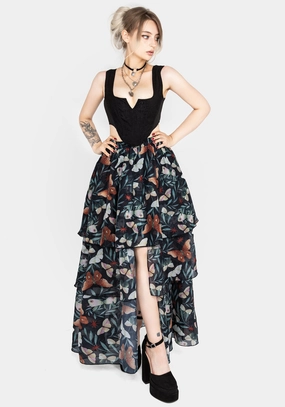 Mariposa Split Tiered Organza Skirt Bold Look