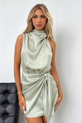 Tall Girl Air Beauty Santorini Mini Dress - Sage
