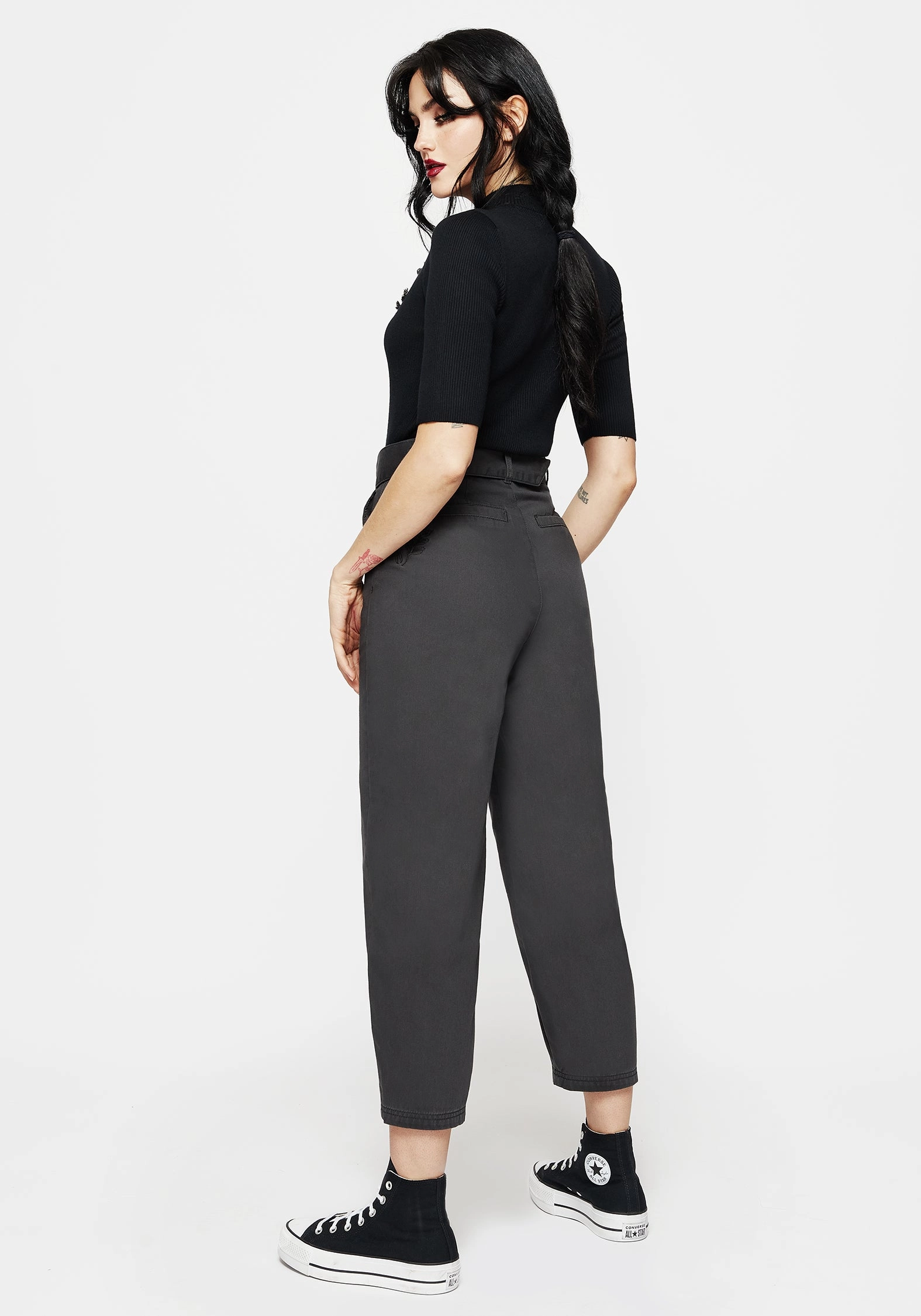 Pinhead Embroidered Belted Balloon Leg Trousers Outdoor Essentials Comfy Wearable