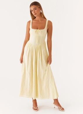 Pascuelle Midi Dress - Yellow Work Comfort Day Love