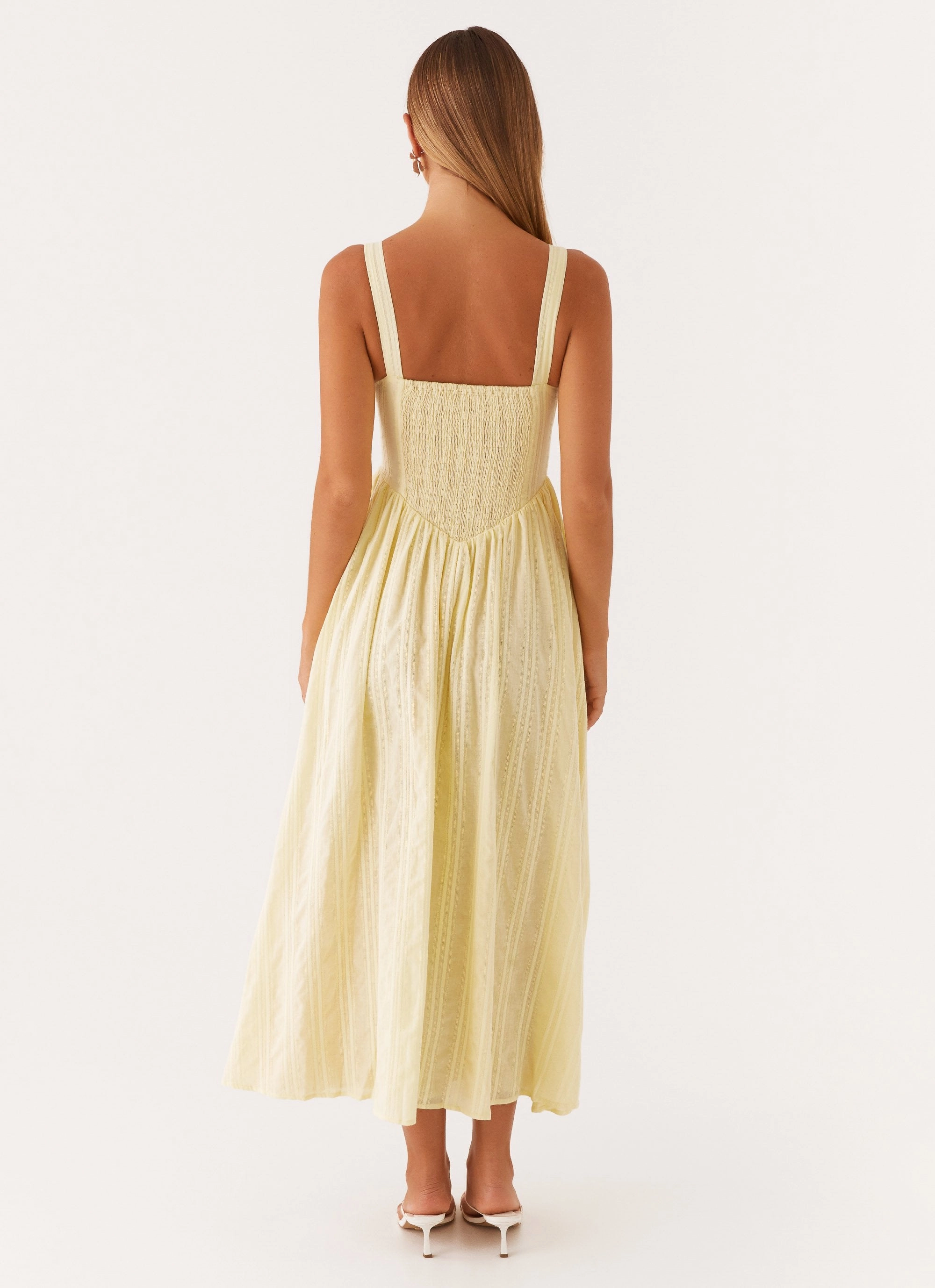 Pascuelle Midi Dress - Yellow Bohemian-Style